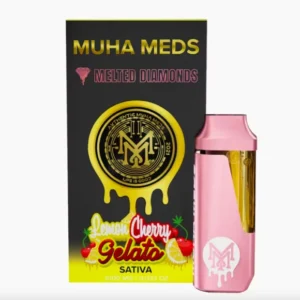 Lemon Cherry Gelato (Sativa): Muha Meds Disposable Vape – 1 Gram Melted Diamonds