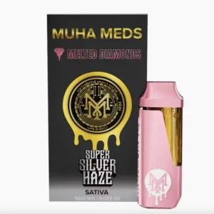 Super Silver Haze (Sativa): Muha Meds Disposable Vape – 1 Gram Melted Diamonds