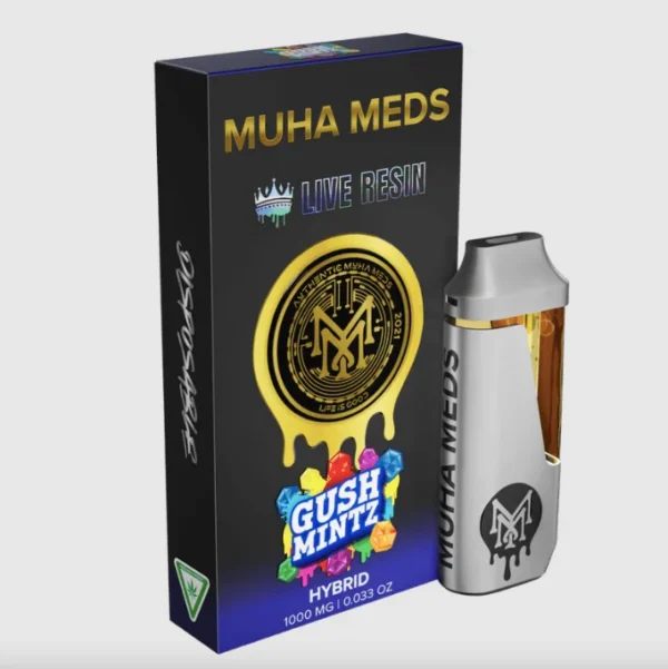 Gush Mints (Hybrid): Muha Meds Disposable Vape – 1 Gram Live Resin