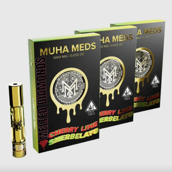 Cherry Lime Sherbelato (Sativa): Muha Meds Cartridge – 1 Gram Melted Diamonds