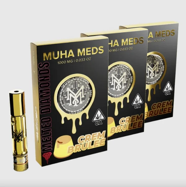 Crème brûlée (Hybrid): Muha Meds Cartridge – 1 Gram Melted Diamonds