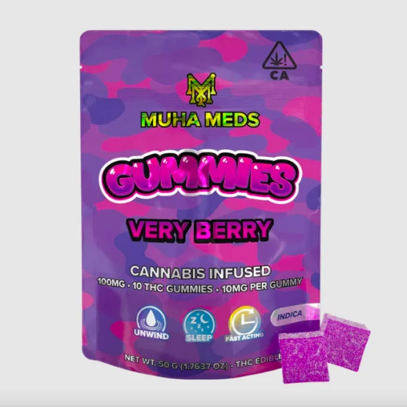 Very Berry (Indica): Muha Meds Infused Gummies – 100 Milligrams Edible Pack