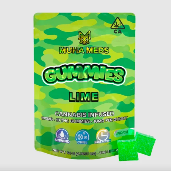 Lime (Indica): Muha Meds Infused Gummies – 100 Milligrams Edible Pack