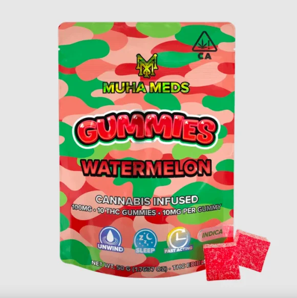 Watermelon (Indica): Muha Meds Infused Gummies – 100 Milligrams Edible Pack